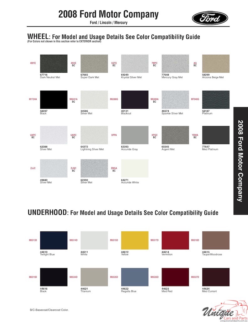 2008 Ford Paint Charts Sherwin-Williams 5
